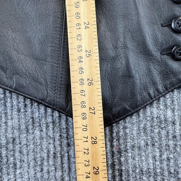 Matter of Degrees Genuine Leather Vest Mens Medium Black Button Front Waistcoat - Picture 5 of 11